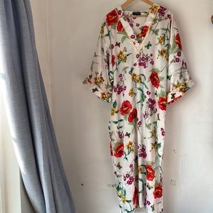 Natori XL Floral Print Kaftan Dress